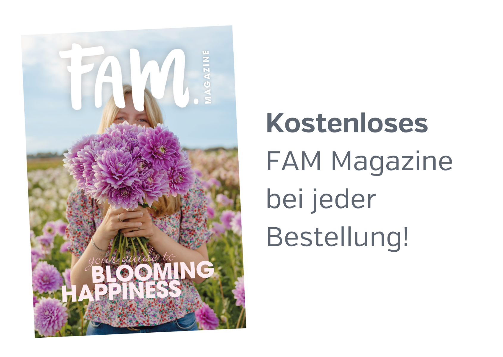Verpakking FAM Flower Farm bloembollen kostenloses FAM magazine