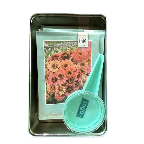 Bloemenzaden bewaarblikje