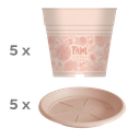 FAM Plant Pot + saucer - Set of 5